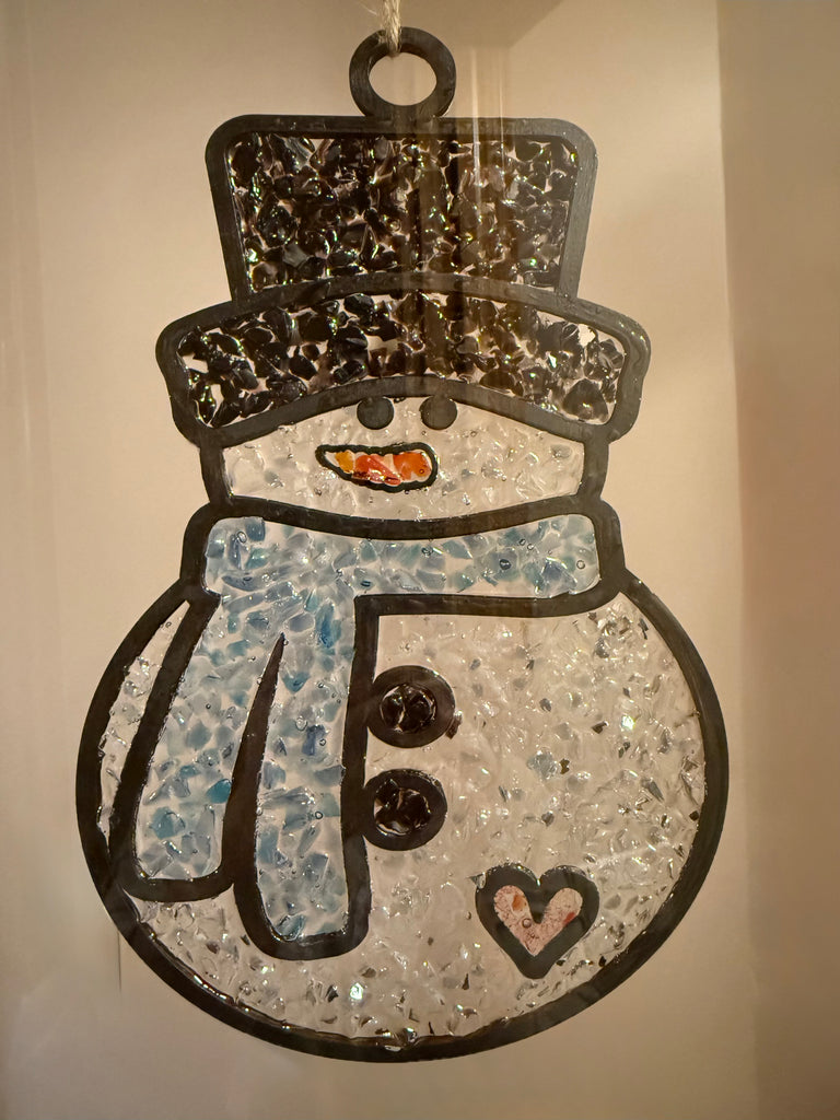 Snowman Crushed Glass DIY kit