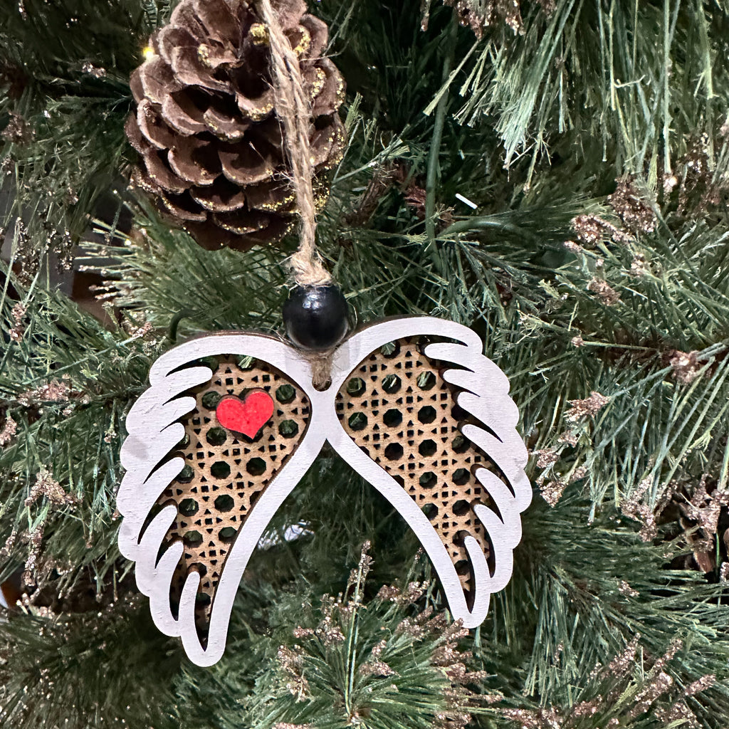 Angel Wing Rattan Ornament / Car Charm