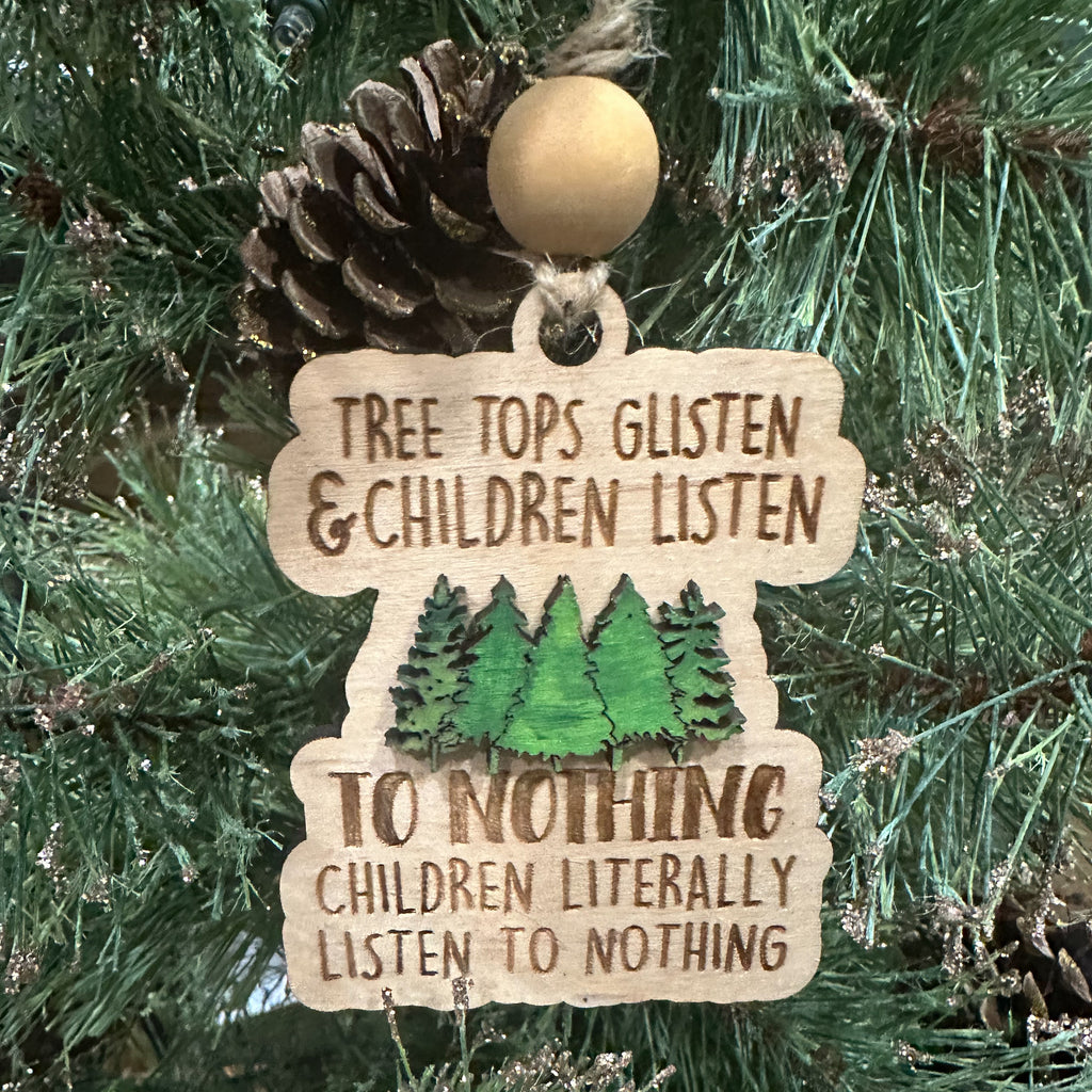 Tree Tops Glisten Ornament / car tag