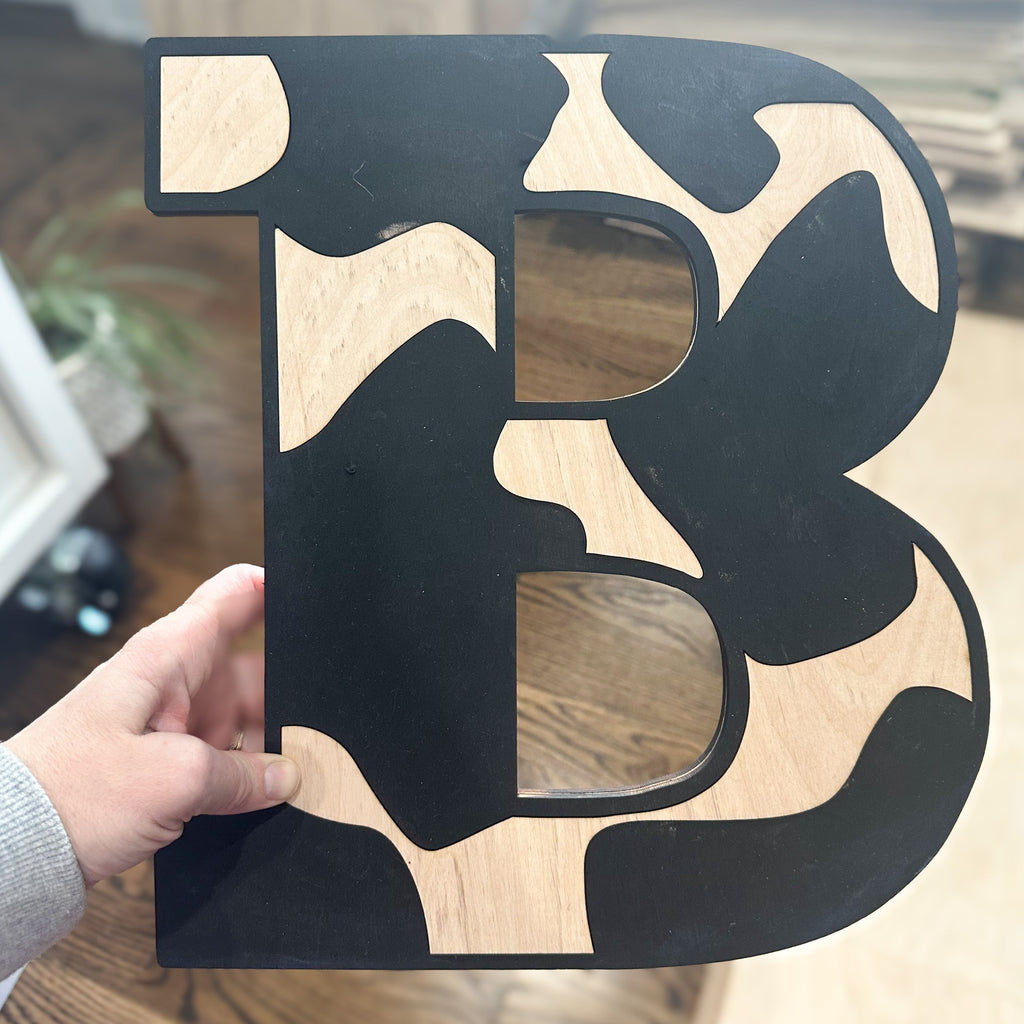 Cow Print Initial Wall Hanging