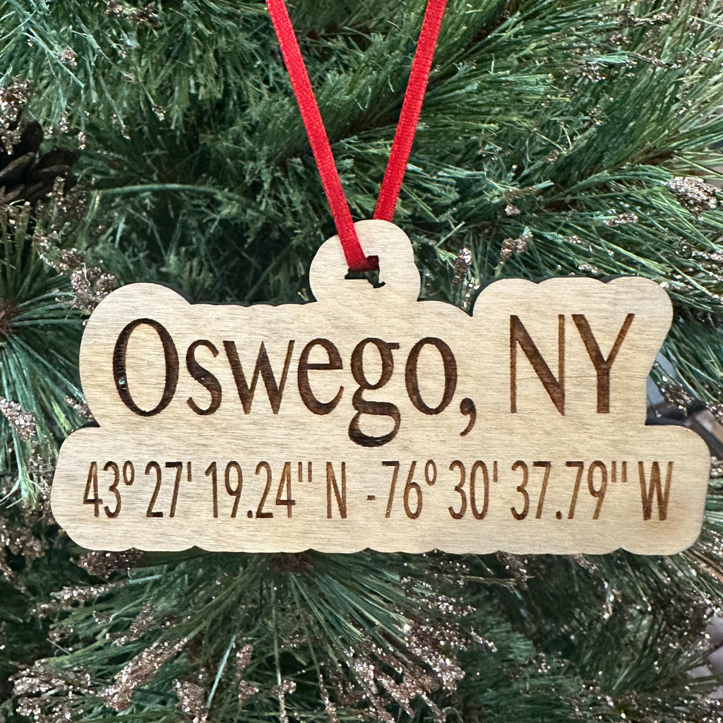 Oswego, NY Coordinate Ornament / Car Charm