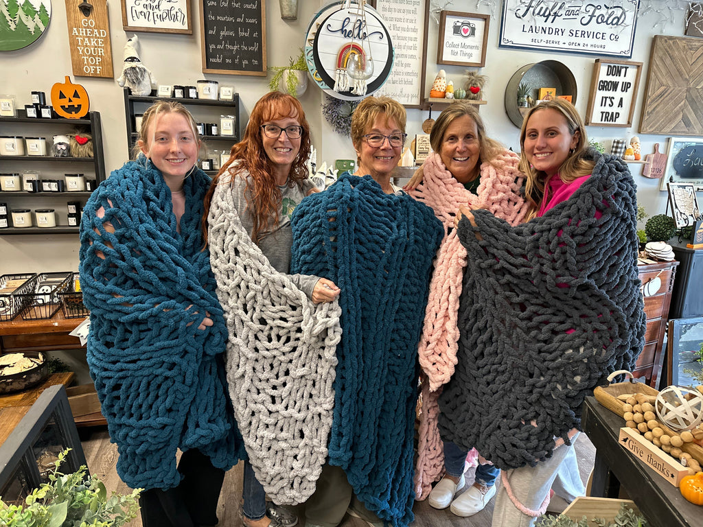 Hand-Knit Chunky Blanket Workshop May 31st 6p-9p