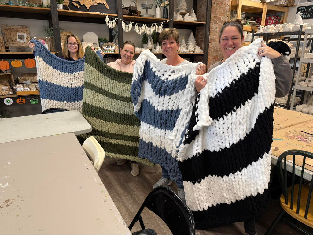 2/22 9-12pm: Hand-Knit Chunky Blanket Workshop