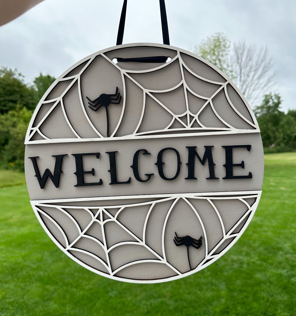 Spider Web Round Sign