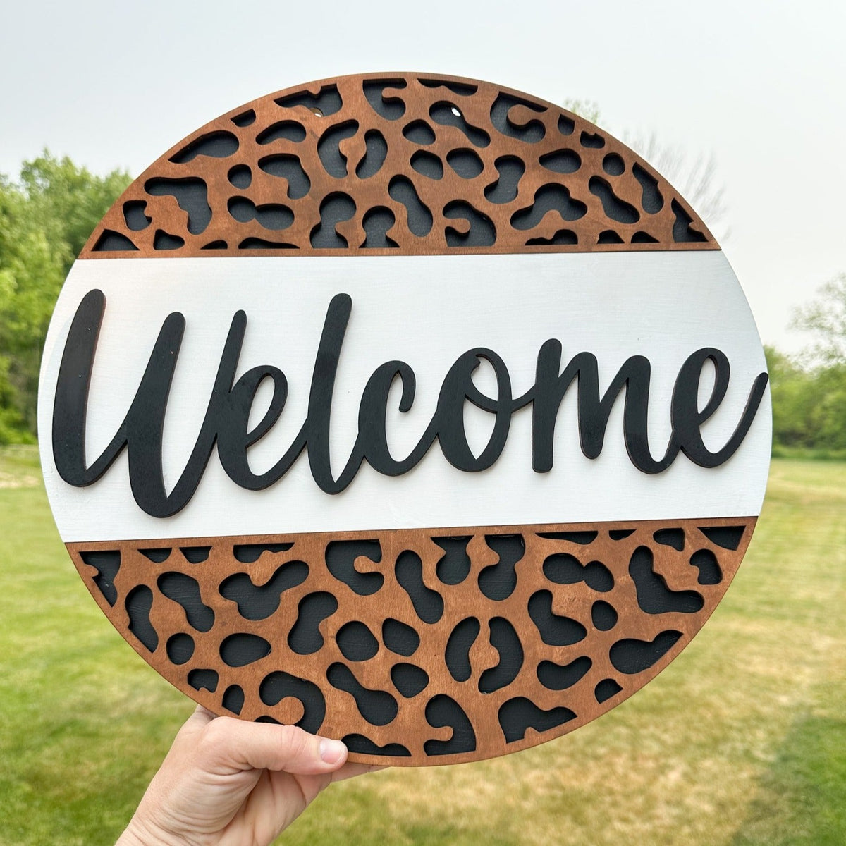 Cheetah Sign Welcome Cheetah Round Sign – The 315 Studio