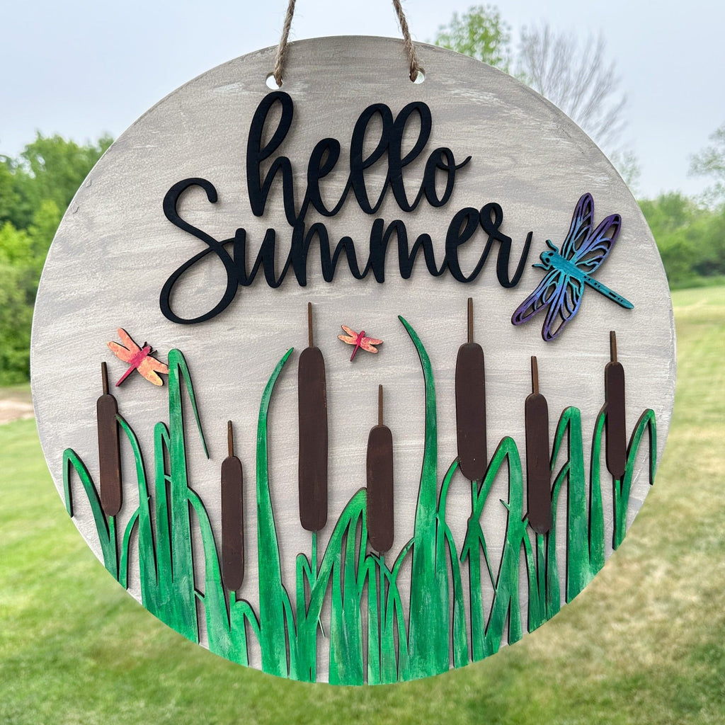 Dragonfly Summer Round Sign