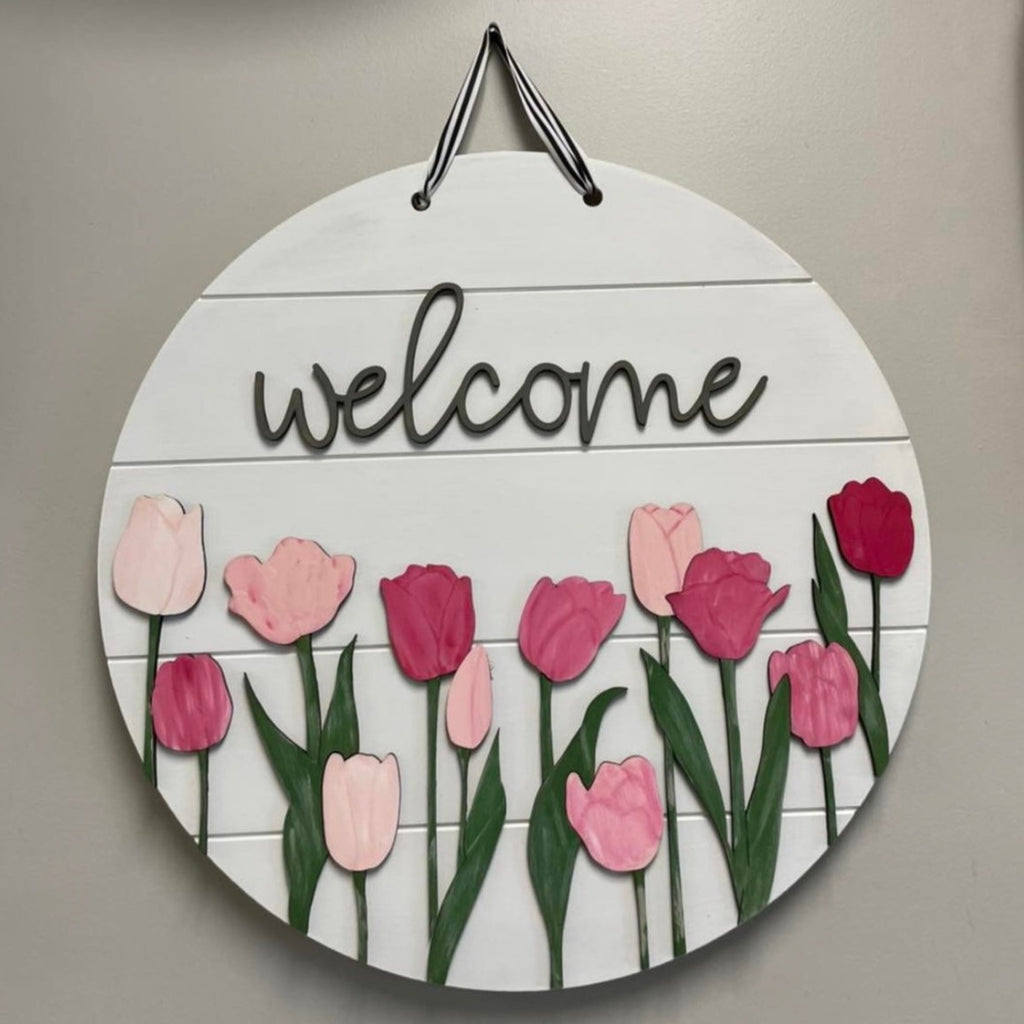 Tulips Round Sign