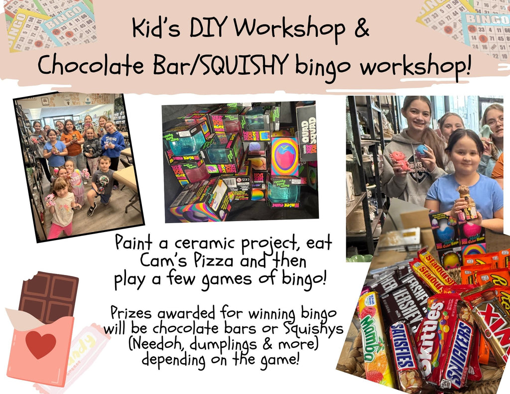 10/12 10a-12p DIY & Chocolate Bar/Squishy BINGO workshop